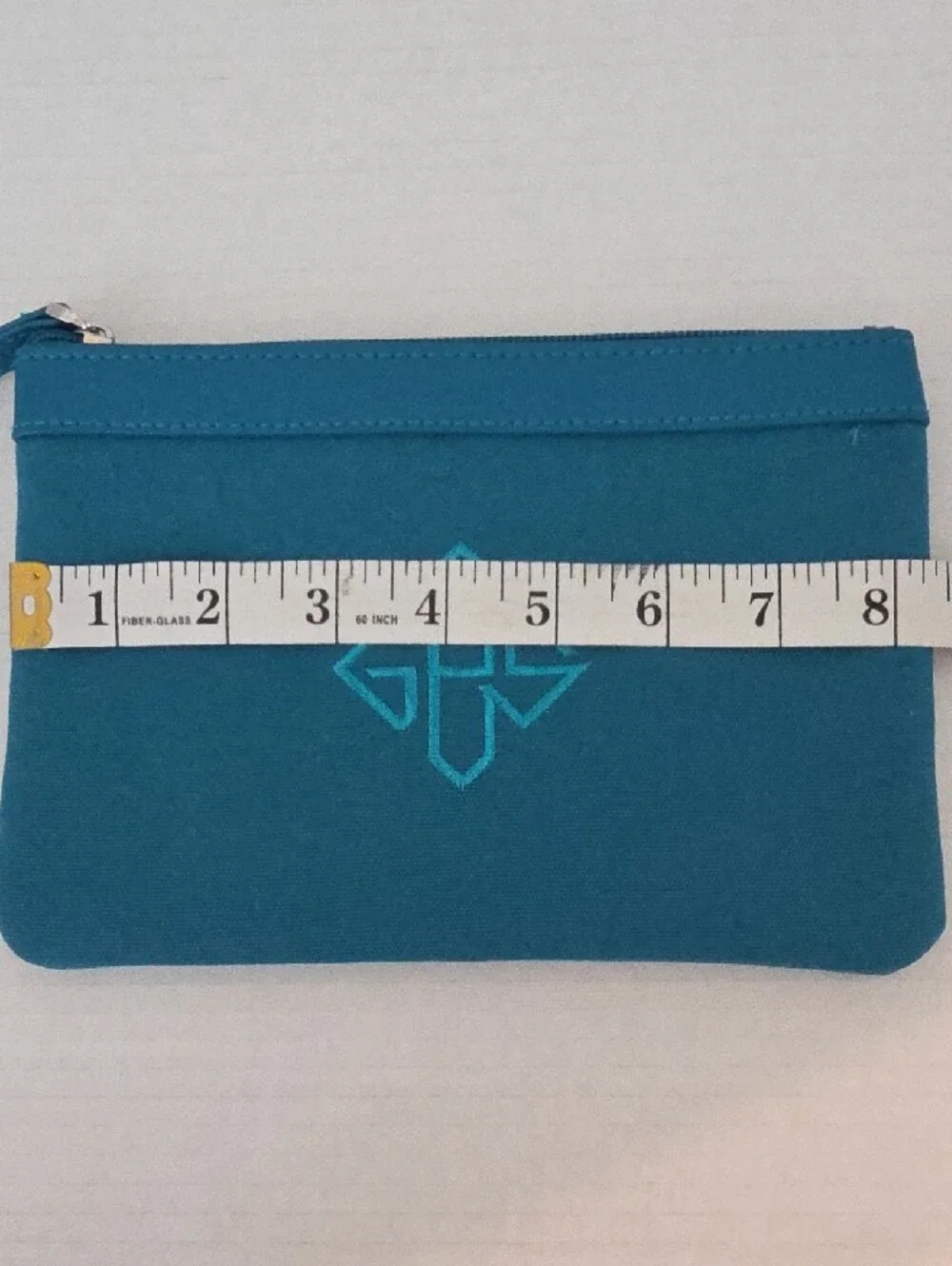 ANA Airline Ettinger London Teal Embroidered Canvas Zip Cosmetics Travel Bag
